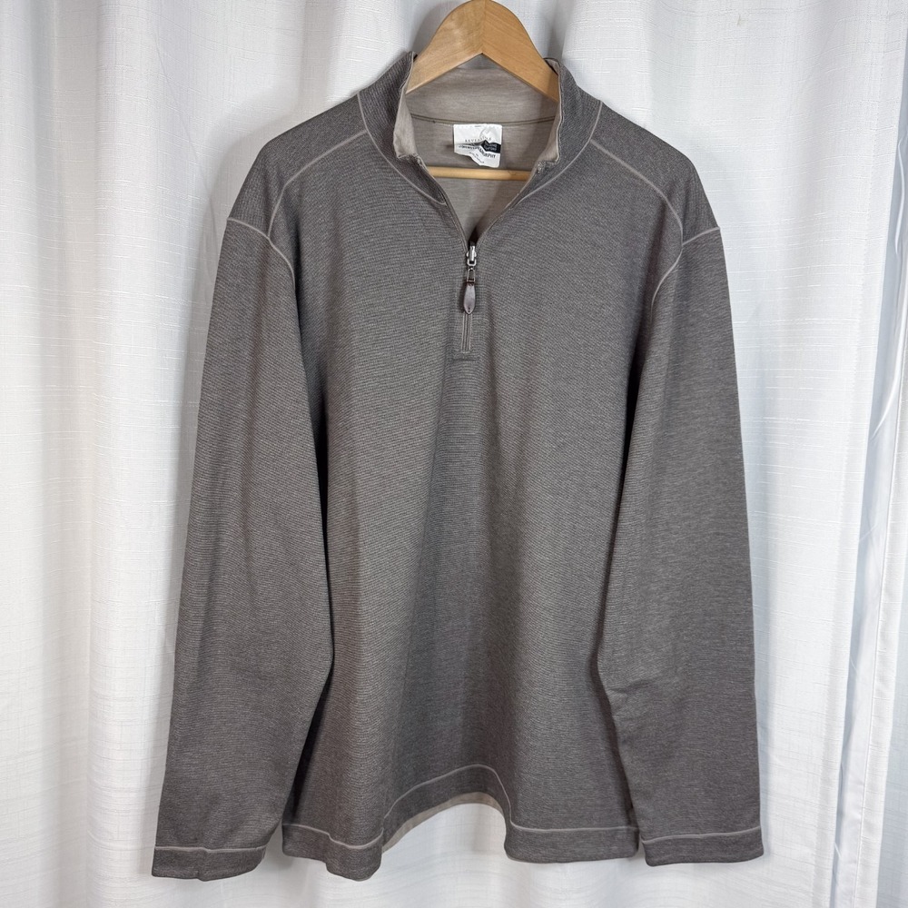 JOHNSTON & MURPHY XC4 Reversible 1/4 Zip Extreme Comfort Brown Tan Men's XXL